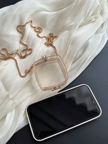 Mini Metallic Chain Box Bag, Funky, Punk & Bag For Street Wear