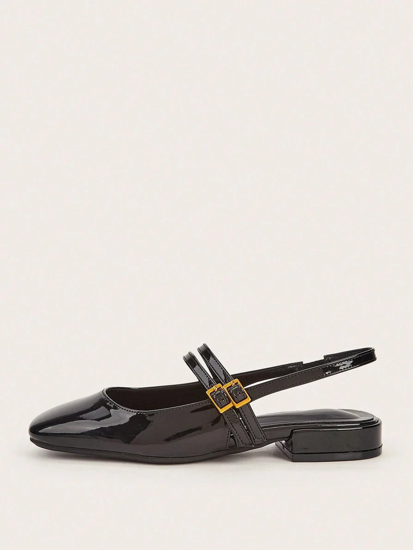 Holiday-Style Wine Red Round Toe Buckled Flat Shoes