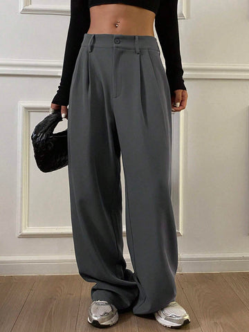 DAZY Women Solid Color Daily Wear Straight Leg Pants