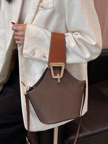 High Sense Bag Color Matching Handbag Cross-Body Bucket Bag