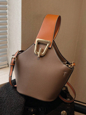 High Sense Bag Color Matching Handbag Cross-Body Bucket Bag