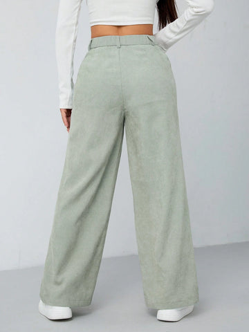 MOD Solid Color Double Pocket Long Pants