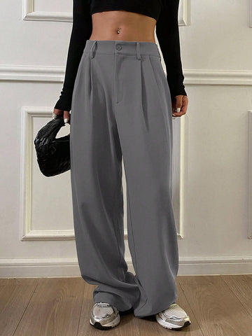 DAZY Women Solid Color Daily Wear Straight Leg Pants