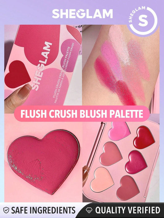 SHEGLAM Flush Crush Cream Blush Palette-Blushing Bouquet 6-Color Creamy