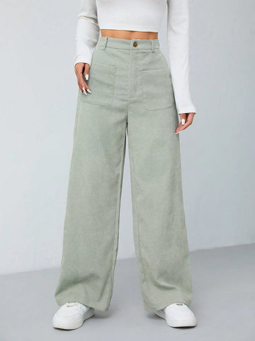 MOD Solid Color Double Pocket Long Pants