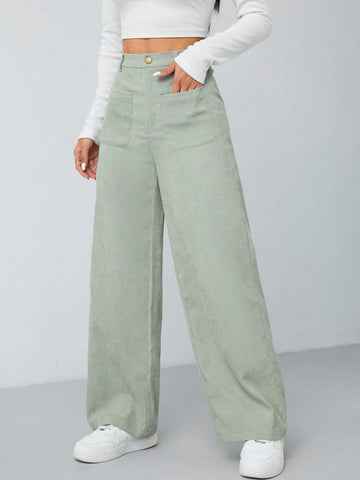 MOD Solid Color Double Pocket Long Pants