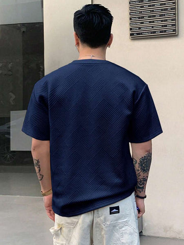 Stylish Solid Color Printed Label Adhesive Summer Short Sleeve T-Shirt