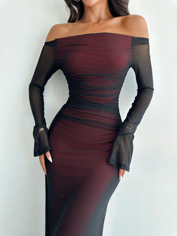 Firerie Women's Elegant Sexy Ombre Mesh Camisole Formal Party Dress