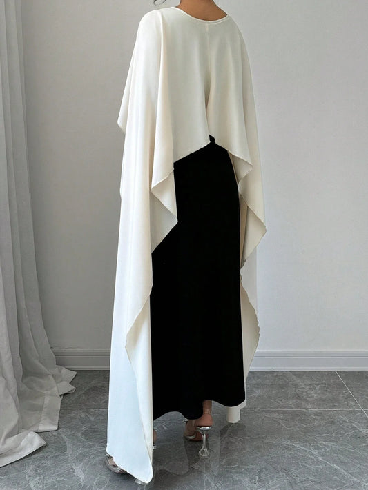 Priv� Women's Round Neck Batwing Sleeve Maxi Elegant Party Dress
