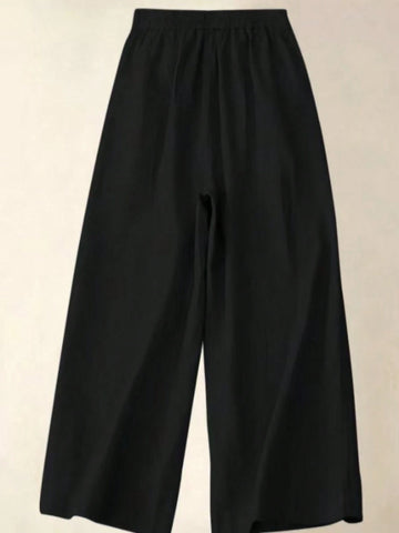 Women's Solid Color Casual Wide Leg Pants
