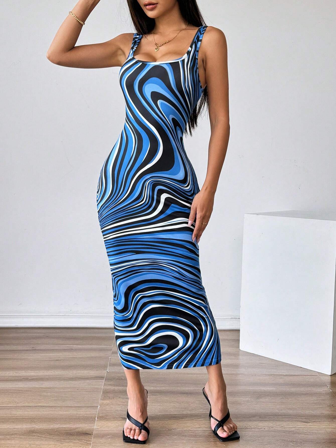 Priv� Women Summer Allover Allover Bodycon Spaghetti Strap Dress