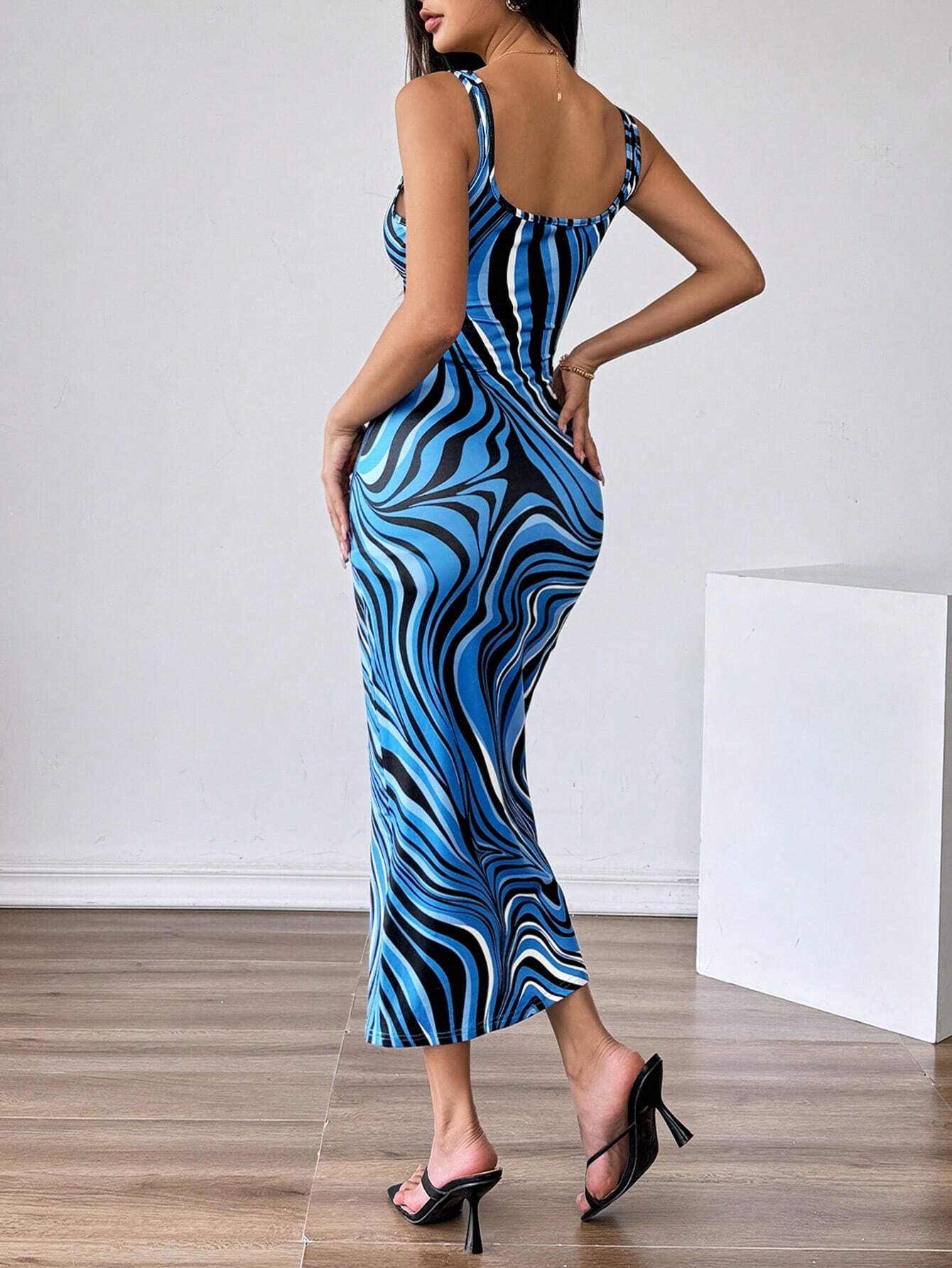 Priv� Women Summer Allover Allover Bodycon Spaghetti Strap Dress