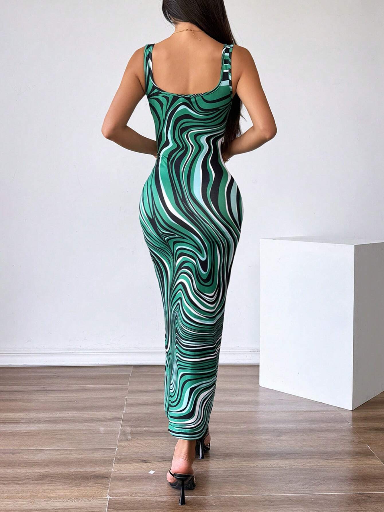 Priv� Women Summer Allover Allover Bodycon Spaghetti Strap Dress