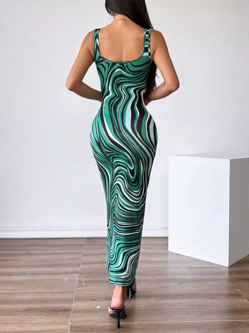 Priv� Women Summer Allover Allover Bodycon Spaghetti Strap Dress