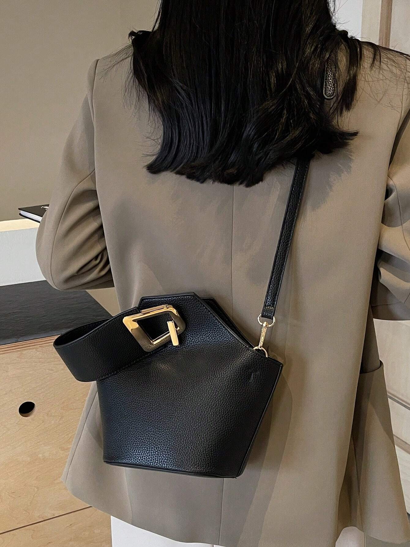 High Sense Bag Color Matching Handbag Cross-Body Bucket Bag