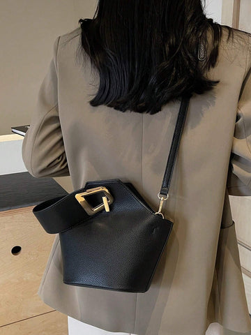 High Sense Bag Color Matching Handbag Cross-Body Bucket Bag