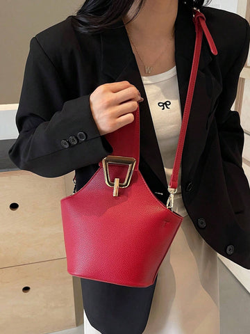 High Sense Bag Color Matching Handbag Cross-Body Bucket Bag