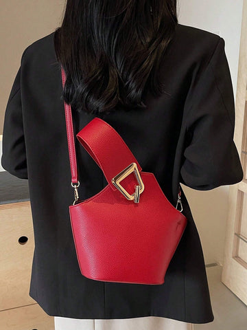 High Sense Bag Color Matching Handbag Cross-Body Bucket Bag