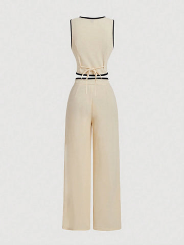MOD Vintage Color Block Trim Women's Suit Set