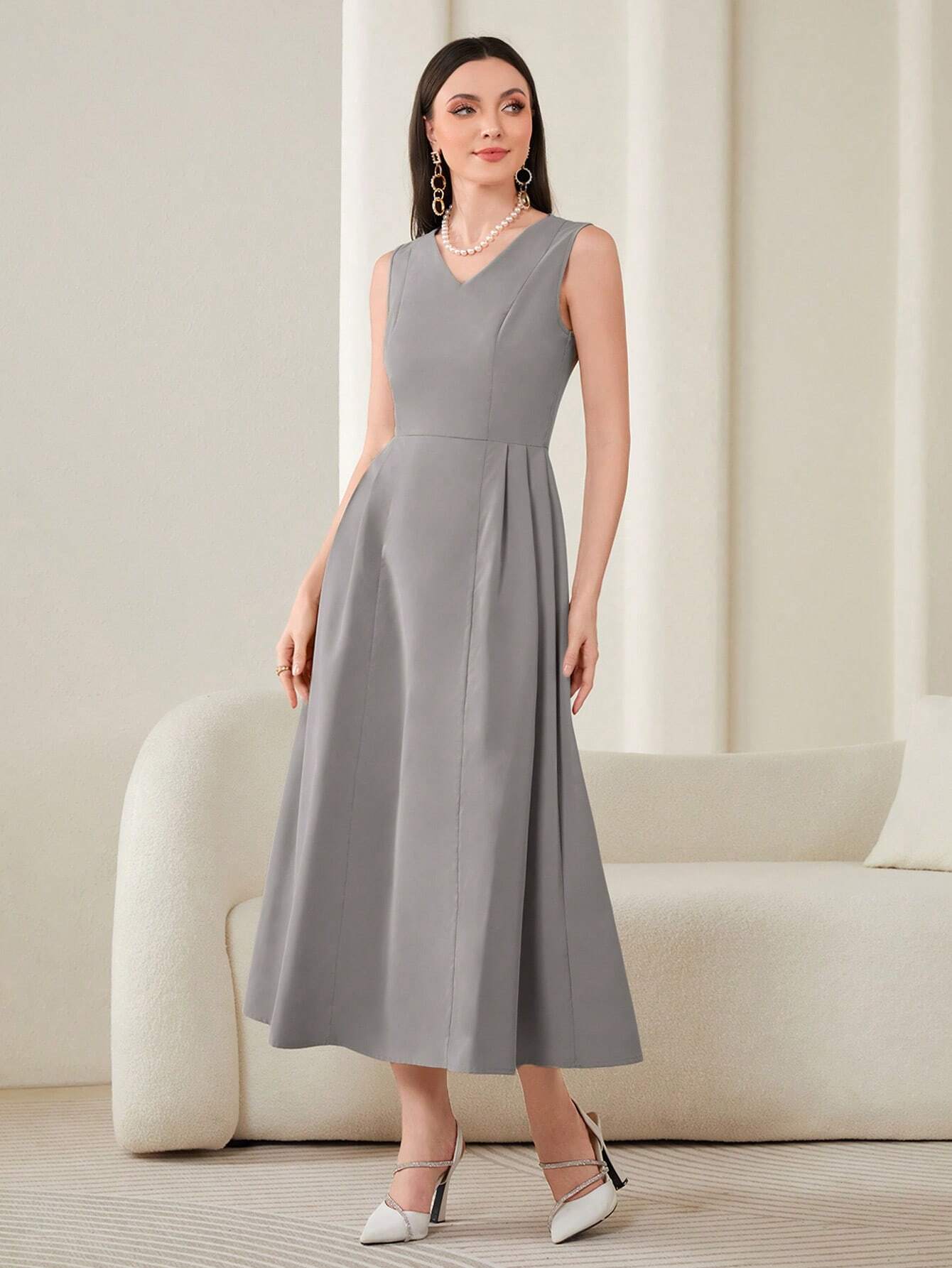 Modely Flounce Sleeve Lapel Neck Jacket & Dress