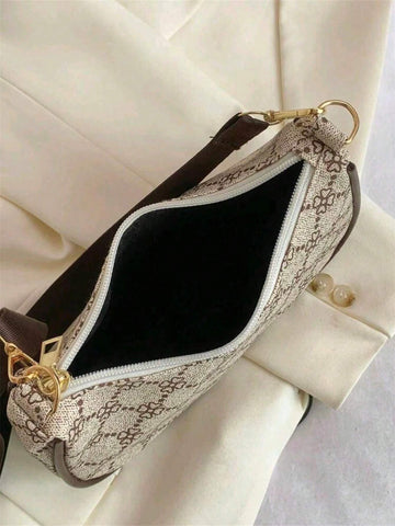 Geometric Print Hobo Bag Zipper With Coin Purse