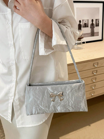 Fashionable Women's Shoulder Bag With Bow Decoration