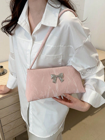 Fashionable Women's Shoulder Bag With Bow Decoration