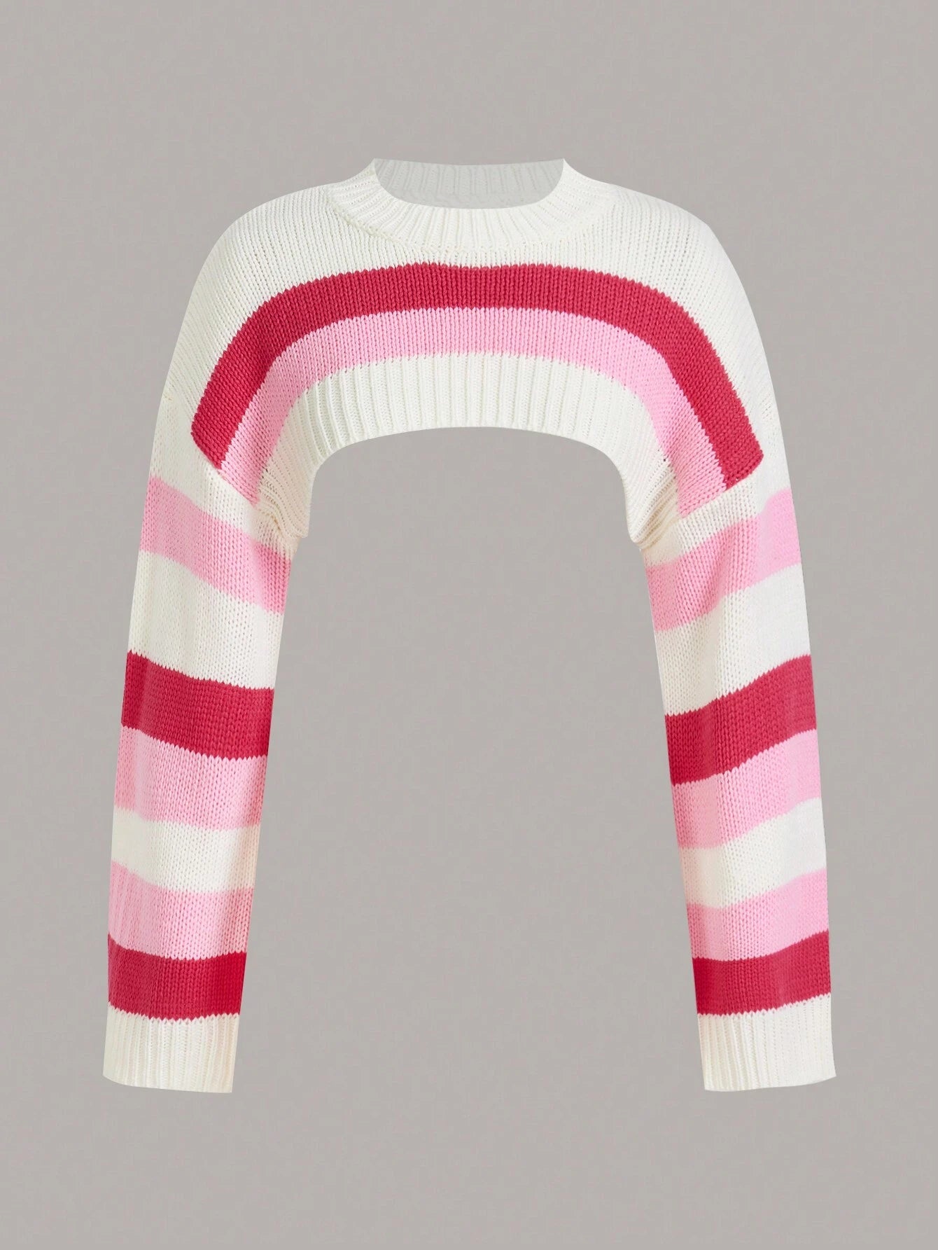 ICON Striped Pattern Micro Crop Sweater