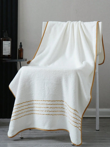 1pc Bath Towel, Multiple Colors, 70*140cm Polyester Fiber Or 34*75cm Small Hand Towel