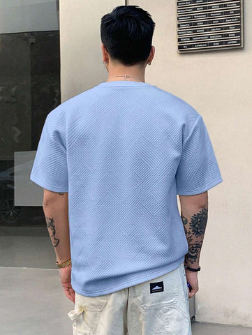 Stylish Solid Color Printed Label Adhesive Summer Short Sleeve T-Shirt