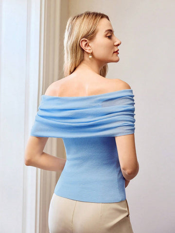 MOTF PREMIUM FOLDOVER OFF THE SHOULDER KNIT TOP
