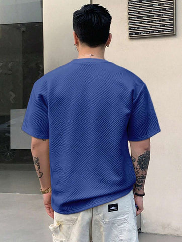 Stylish Solid Color Printed Label Adhesive Summer Short Sleeve T-Shirt