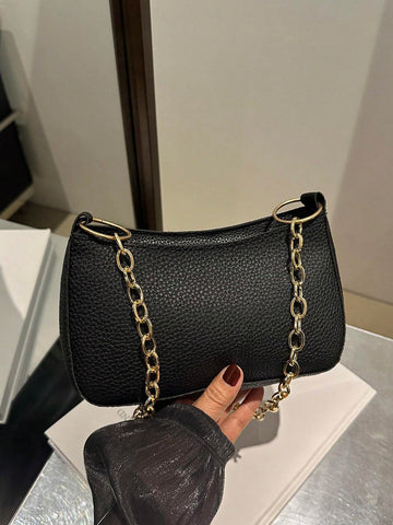 Crocodile Embossed Chain Bag