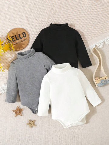 Baby Boys Warm High-Neck Bodysuit