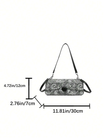 1pc Fashionable Crocodile Pattern Versatile Crossbody Bag With Chain Strap