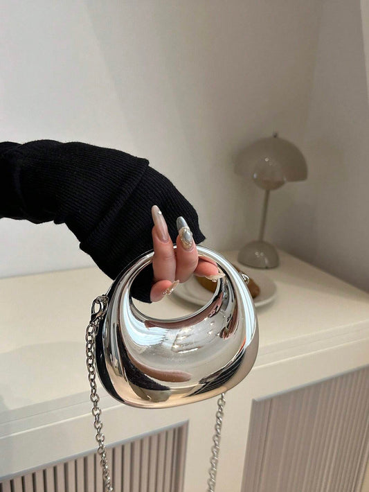 Acrylic Crescent Moon Box Shaped Mini Handbag