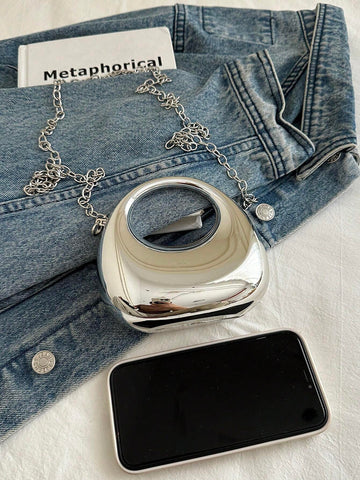 Acrylic Crescent Moon Box Shaped Mini Handbag