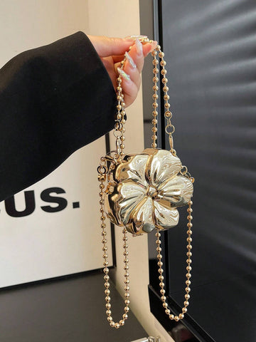 New Flower Pattern Women Handbag With Chain Strap