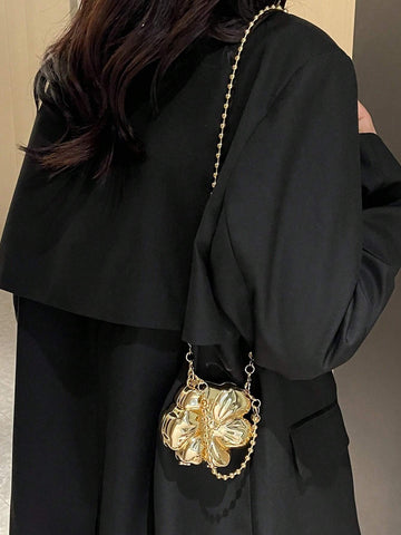 New Flower Pattern Women Handbag With Chain Strap