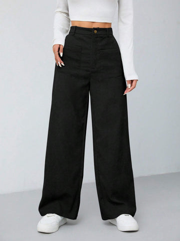 MOD Solid Color Double Pocket Long Pants