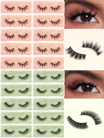 20Pairs Of Natural Cross Full Mixed Style False Eyelashes