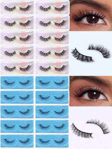 20Pairs Of Natural Cross Full Mixed Style False Eyelashes