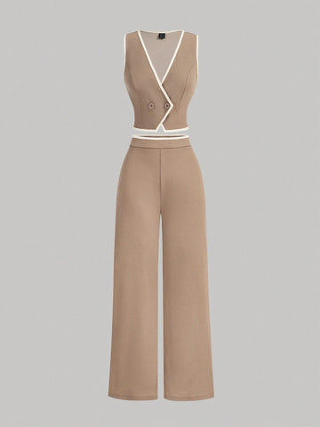 MOD Vintage Color Block Trim Women's Suit Set
