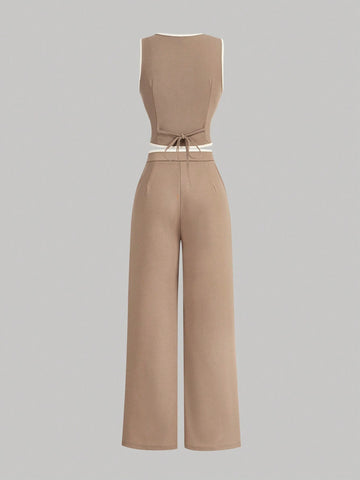 MOD Vintage Color Block Trim Women's Suit Set