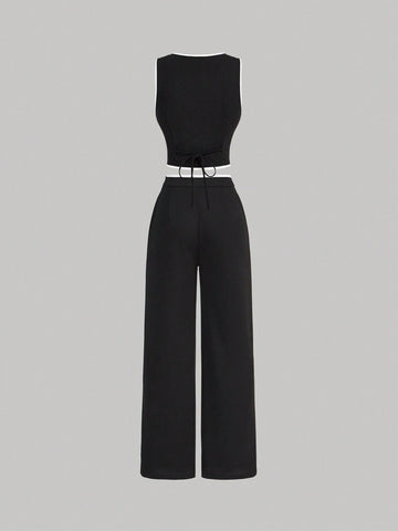MOD Vintage Color Block Trim Women's Suit Set