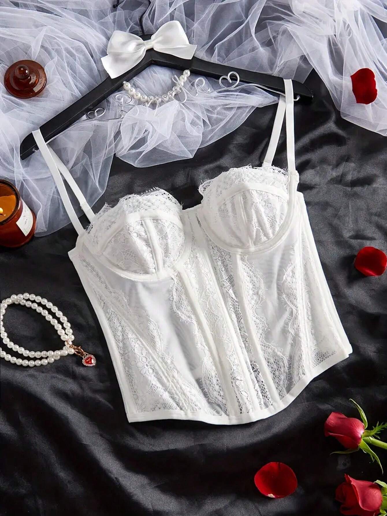 1pc Lace Bustier Corset Tops