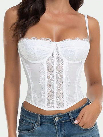 1pc Lace Bustier Corset Tops