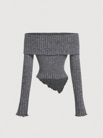 MOD Women's Off-Shoulder Bowknot Long Sleeve T-Shirt Top