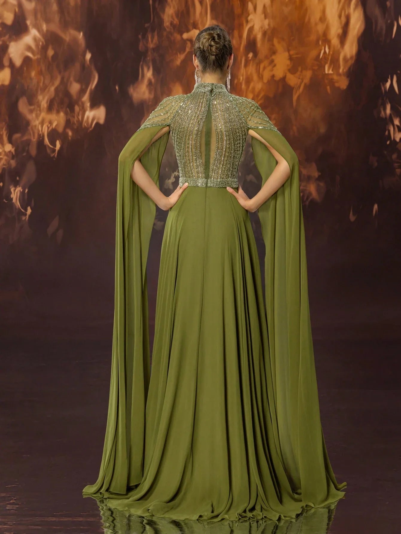Giffniseti Women's Formal Banquet Evening Dress With High Neck