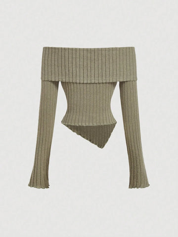 MOD Women's Off-Shoulder Bowknot Long Sleeve T-Shirt Top